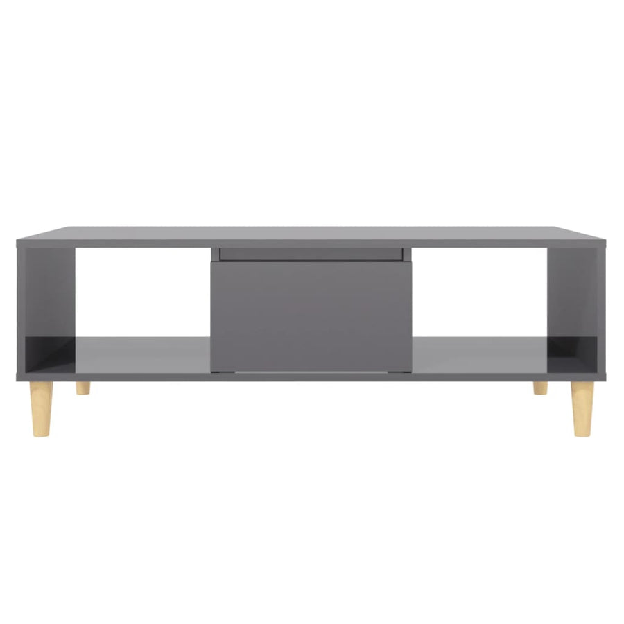 Salontafel 03,5X60X35 Cm Spaanplaat Hoogglans grijs