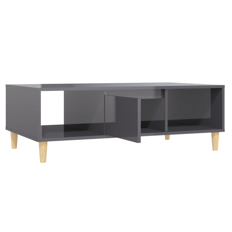 Salontafel 03,5X60X35 Cm Spaanplaat Hoogglans grijs