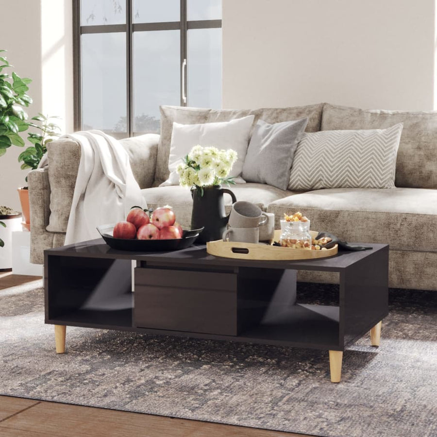 Salontafel 03,5X60X35 Cm Spaanplaat Hoogglans grijs