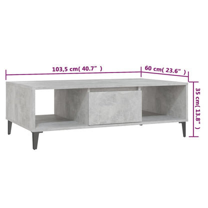 Salontafel 03,5X60X35 Cm Spaanplaat Betongrijs