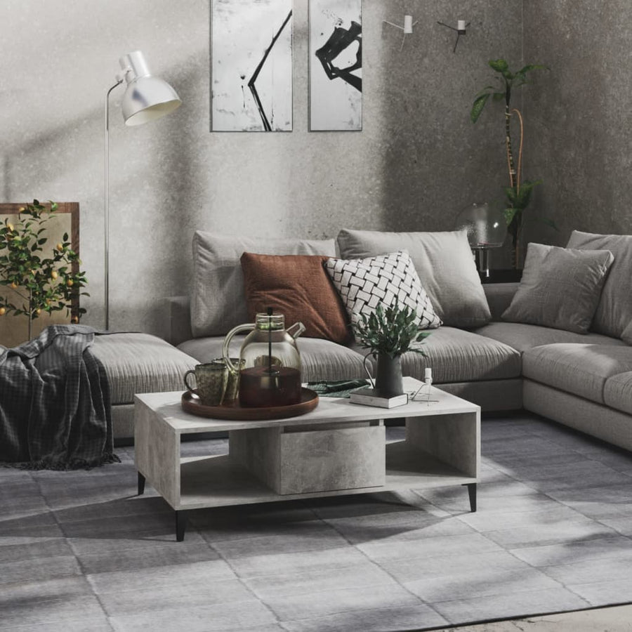 Salontafel 03,5X60X35 Cm Spaanplaat Betongrijs