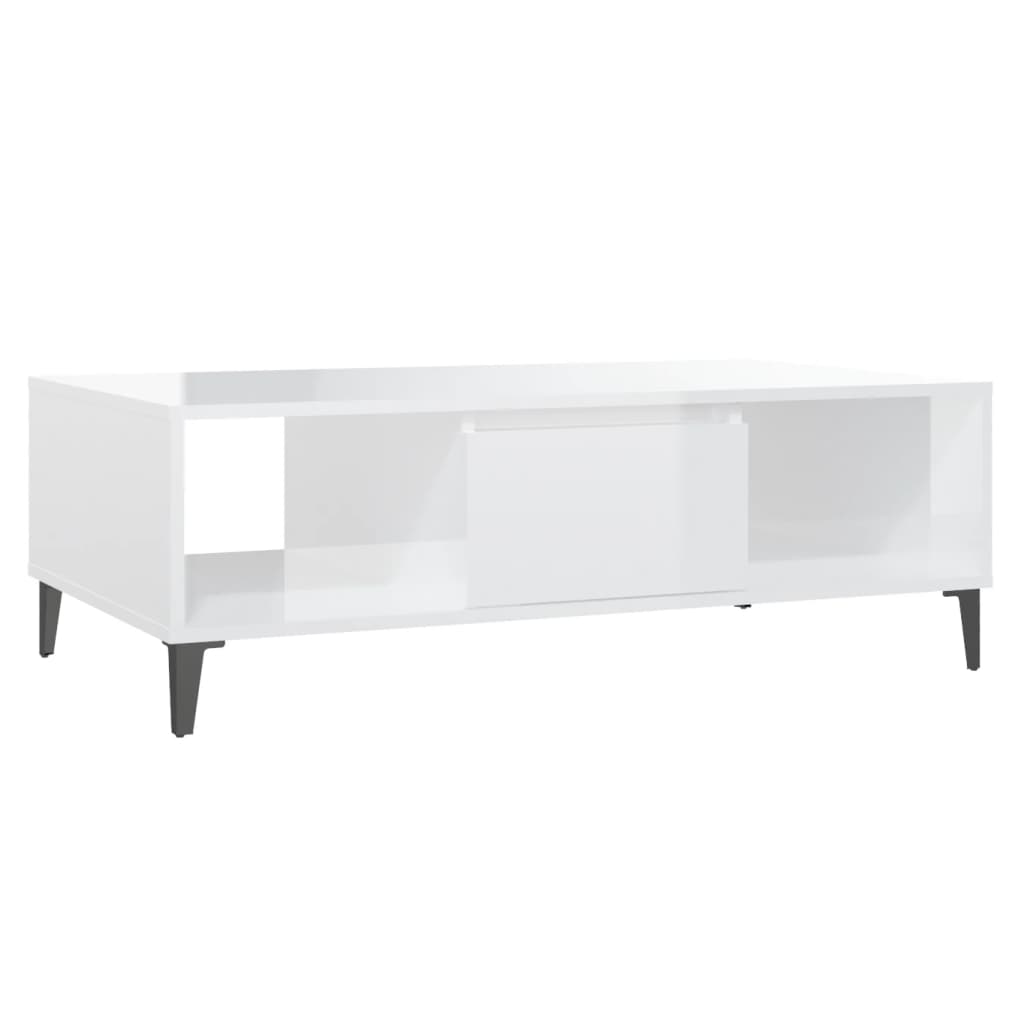 Salontafel 03,5X60X35 Cm Spaanplaat Hoogglans wit