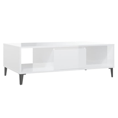 Salontafel 03,5X60X35 Cm Spaanplaat Hoogglans wit