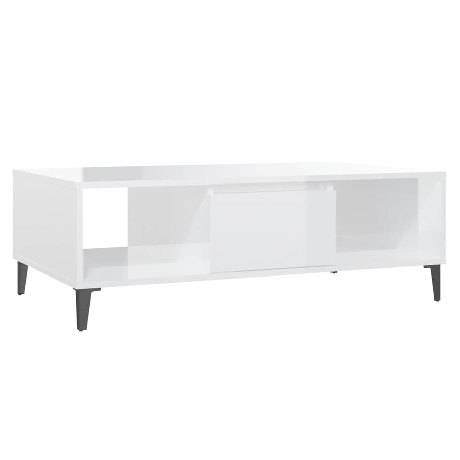 Salontafel 03,5X60X35 Cm Spaanplaat Hoogglans wit