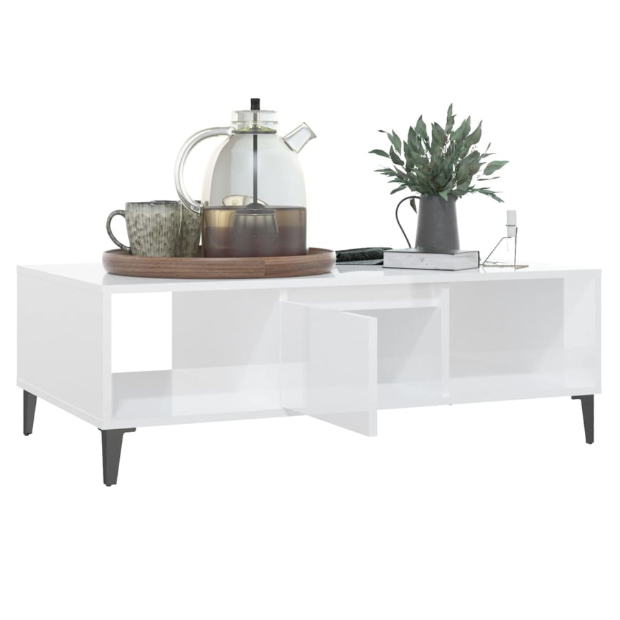 Salontafel 03,5X60X35 Cm Spaanplaat Hoogglans wit