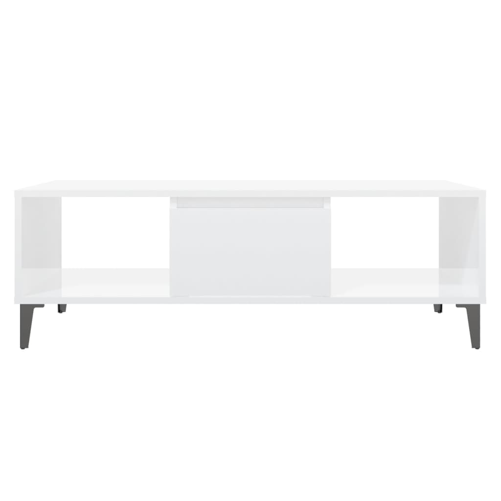 Salontafel 03,5X60X35 Cm Spaanplaat Hoogglans wit