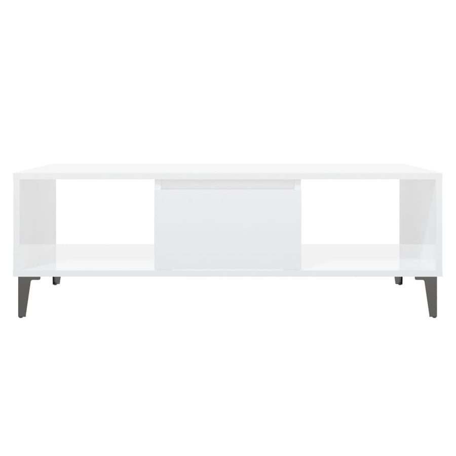 Salontafel 03,5X60X35 Cm Spaanplaat Hoogglans wit