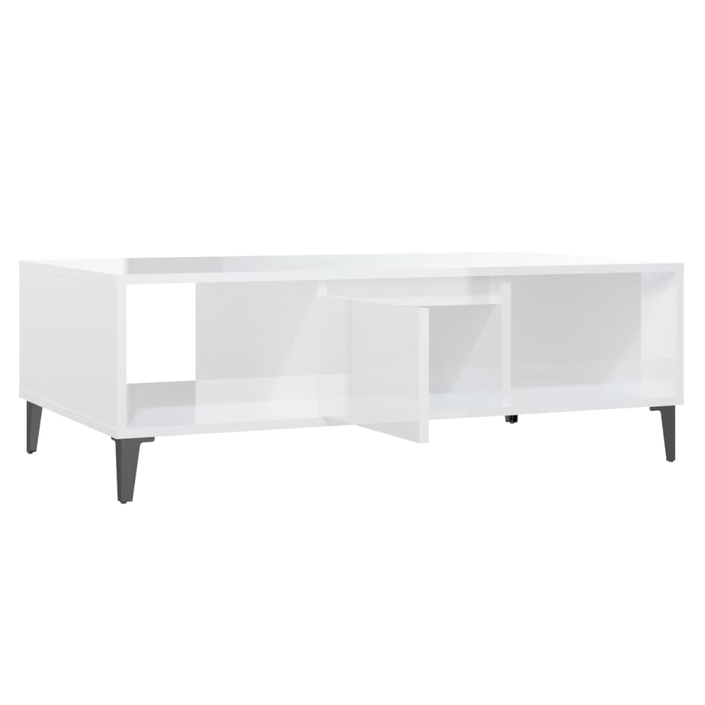 Salontafel 03,5X60X35 Cm Spaanplaat Hoogglans wit
