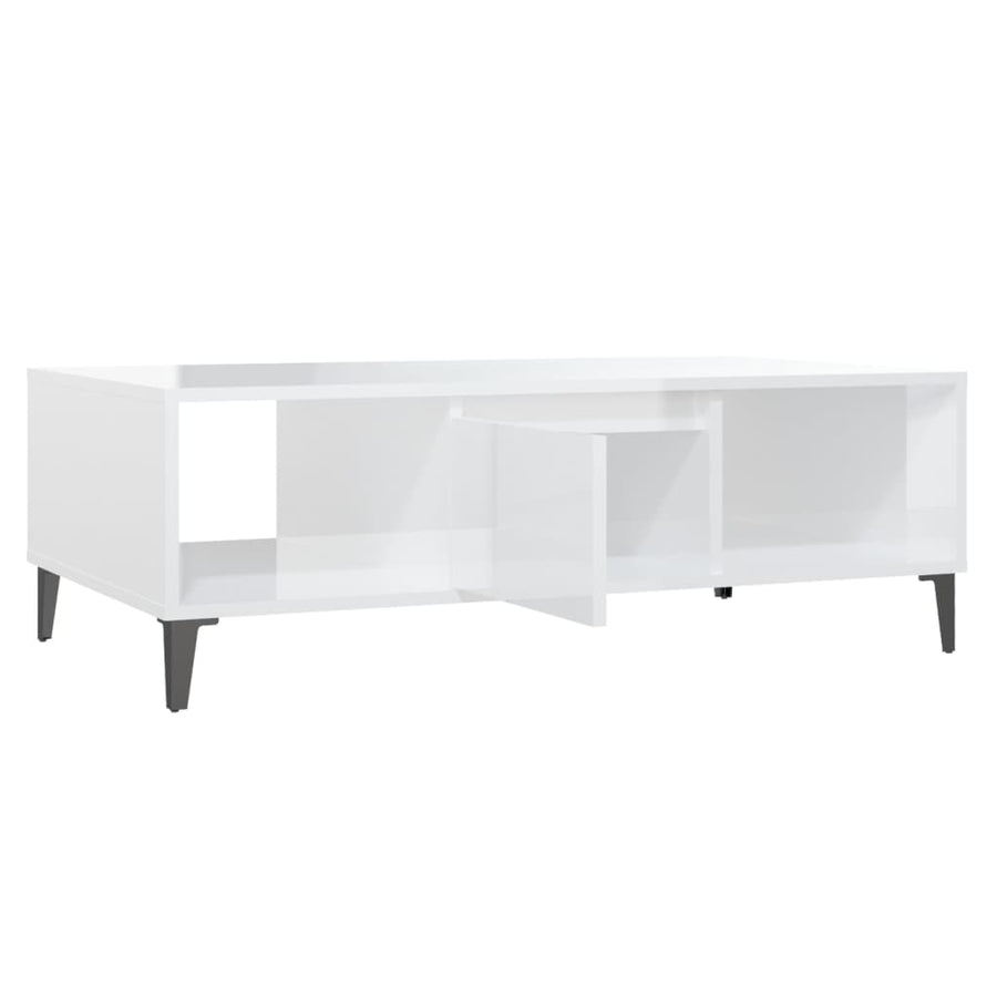 Salontafel 03,5X60X35 Cm Spaanplaat Hoogglans wit