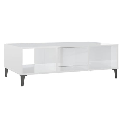Salontafel 03,5X60X35 Cm Spaanplaat Hoogglans wit