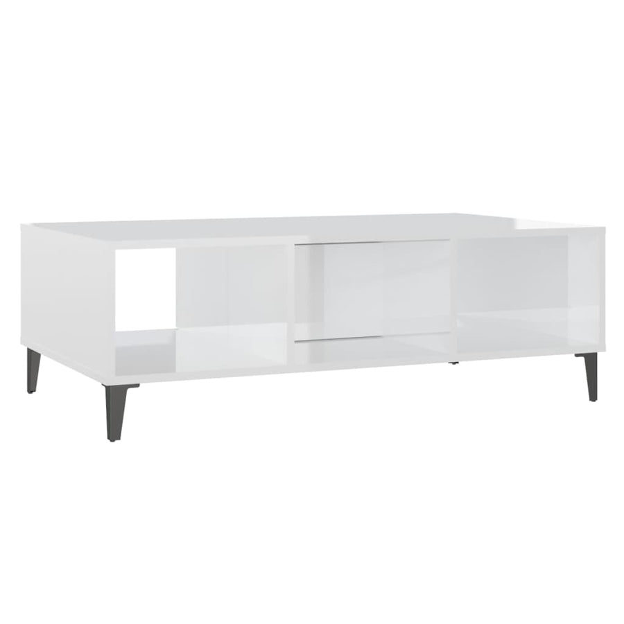 Salontafel 03,5X60X35 Cm Spaanplaat Hoogglans wit