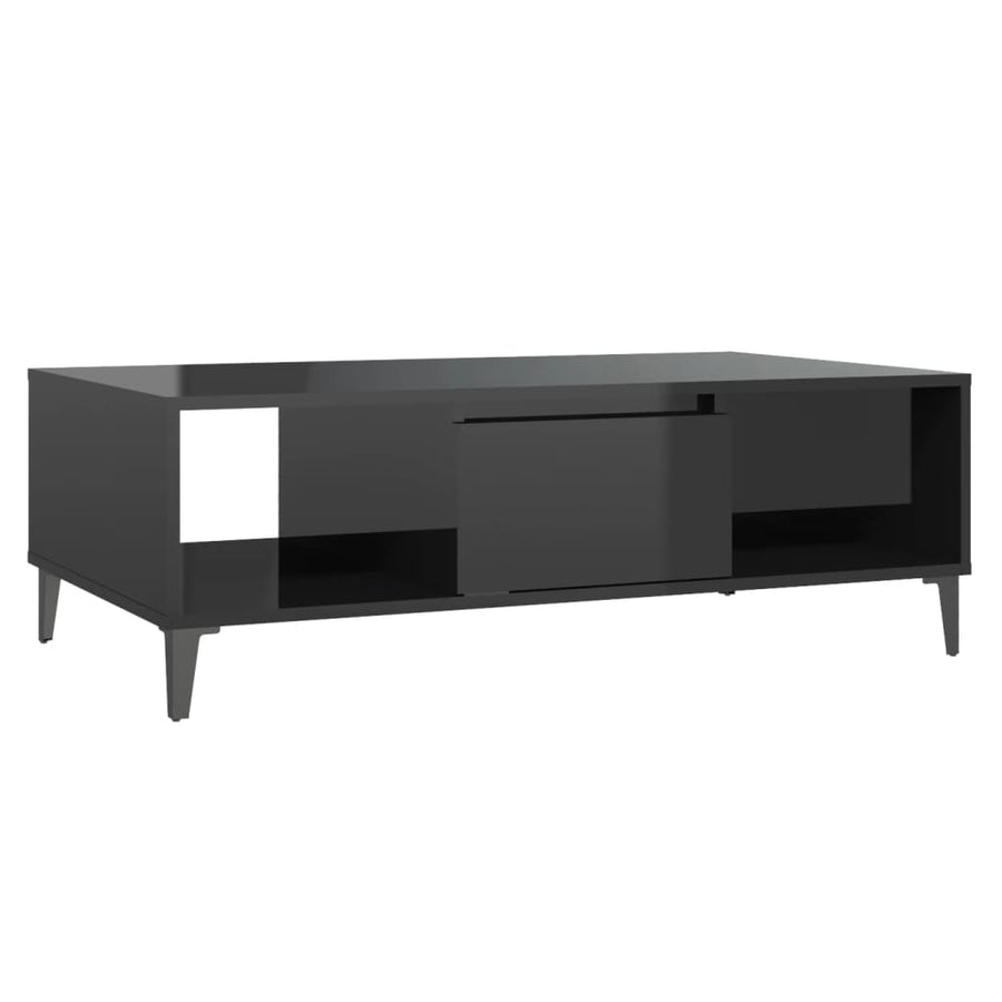 Salontafel 03,5X60X35 Cm Spaanplaat Hoogglans zwart