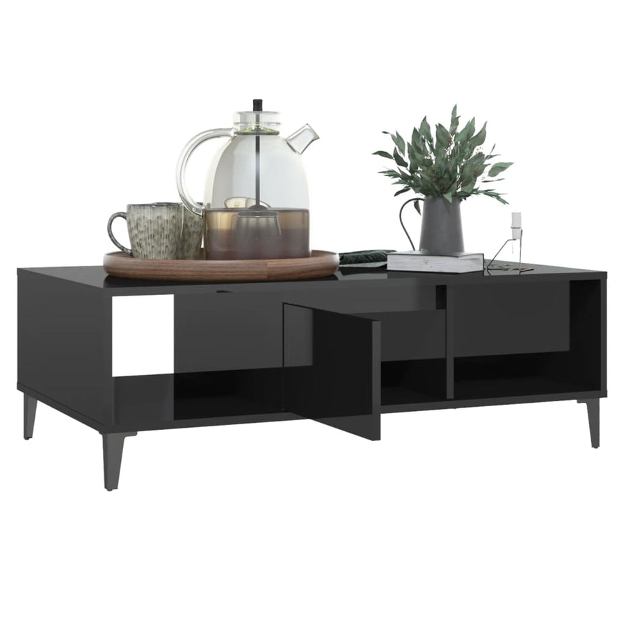 Salontafel 03,5X60X35 Cm Spaanplaat Hoogglans zwart