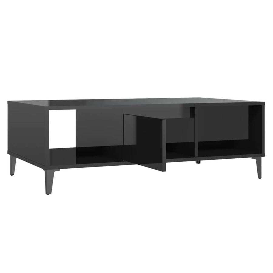 Salontafel 03,5X60X35 Cm Spaanplaat Hoogglans zwart