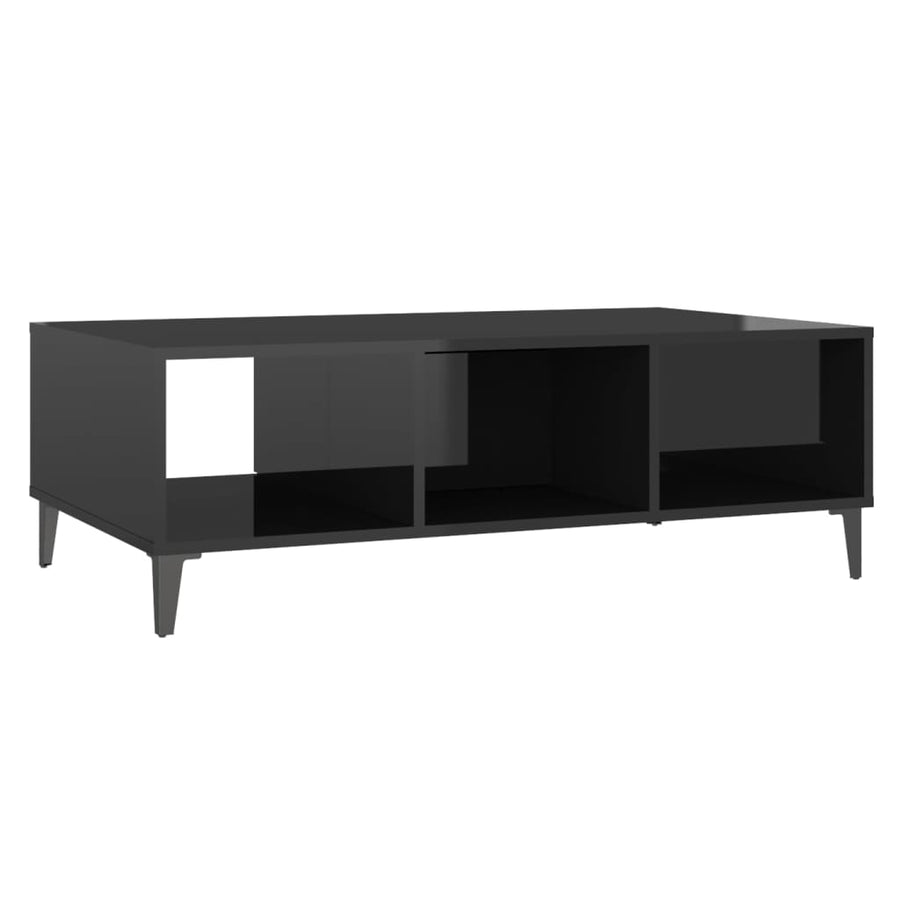 Salontafel 03,5X60X35 Cm Spaanplaat Hoogglans zwart