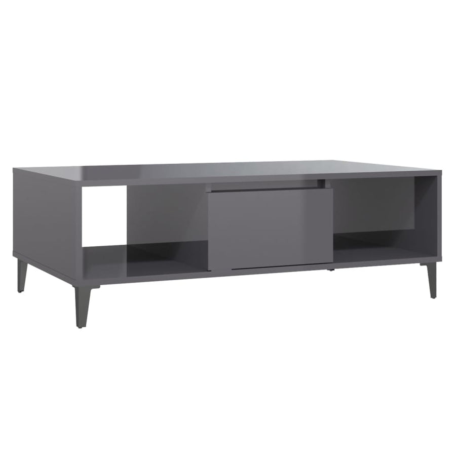 Salontafel 03,5X60X35 Cm Spaanplaat Hoogglans grijs