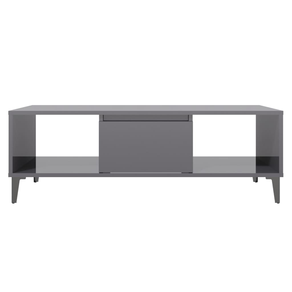 Salontafel 03,5X60X35 Cm Spaanplaat Hoogglans grijs