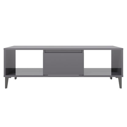 Salontafel 03,5X60X35 Cm Spaanplaat Hoogglans grijs