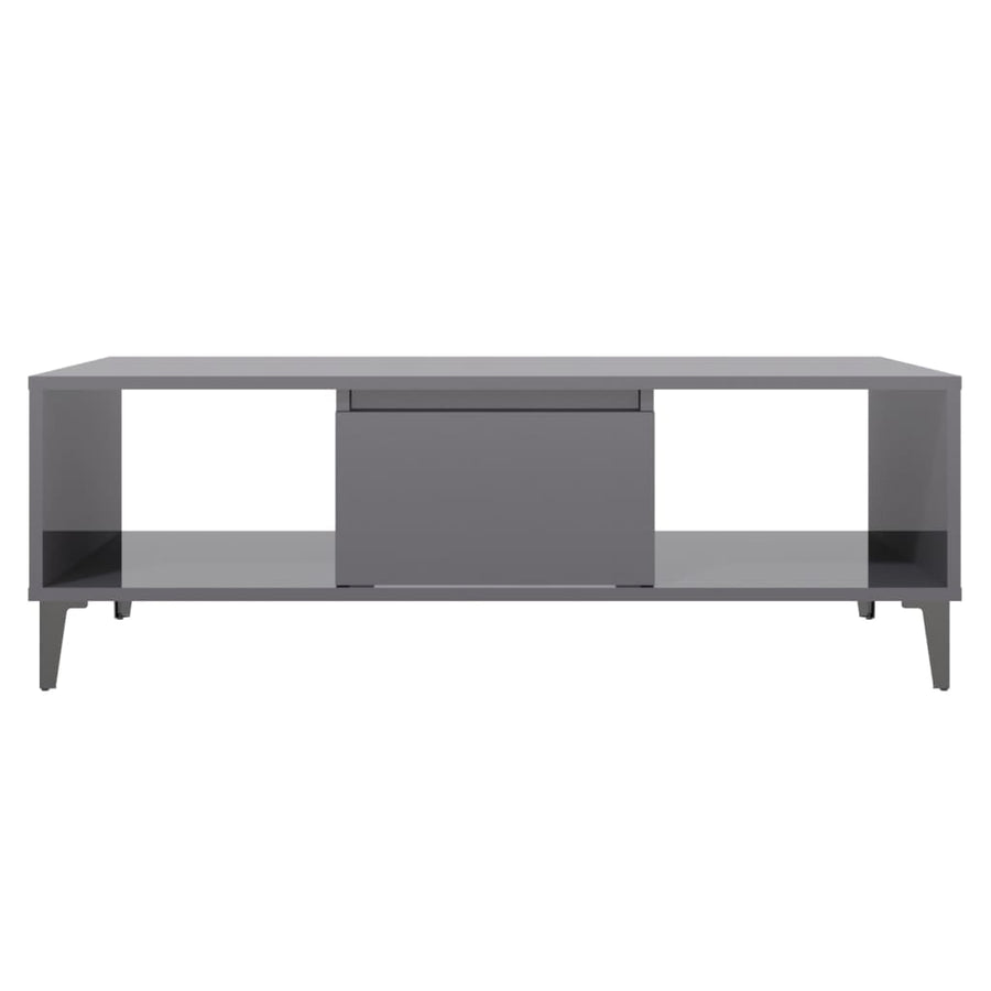 Salontafel 03,5X60X35 Cm Spaanplaat Hoogglans grijs