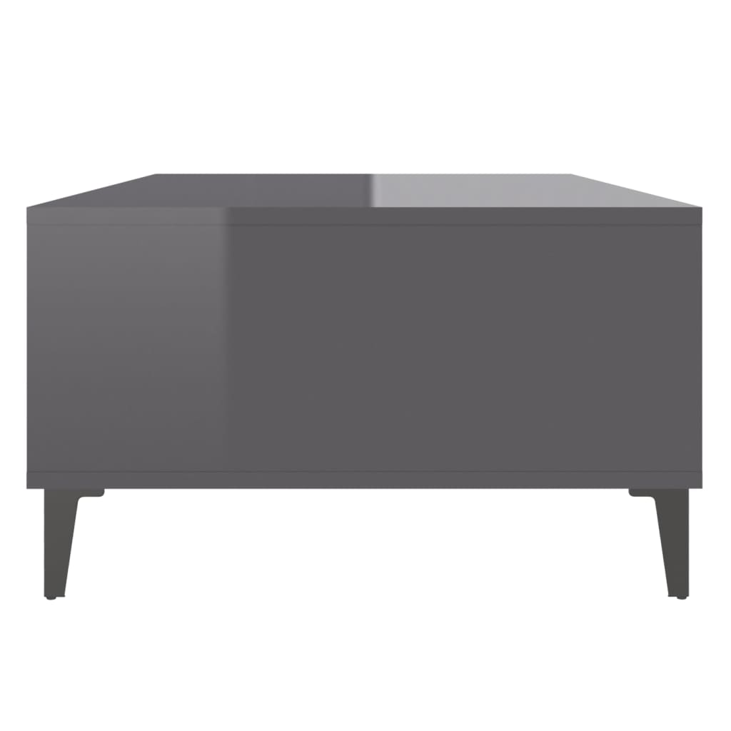 Salontafel 03,5X60X35 Cm Spaanplaat Hoogglans grijs