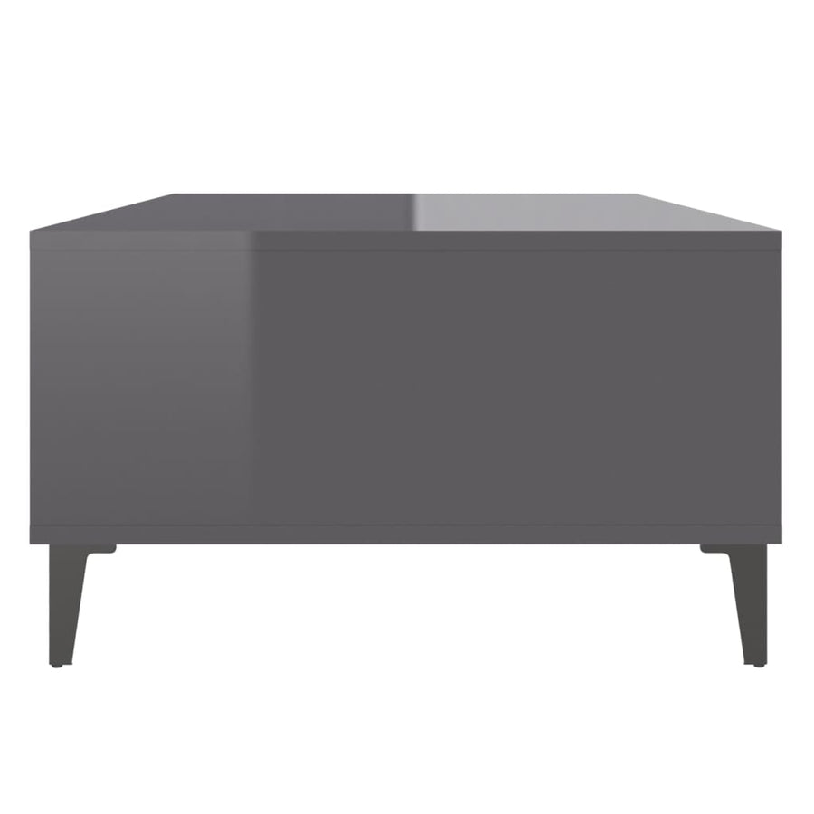 Salontafel 03,5X60X35 Cm Spaanplaat Hoogglans grijs