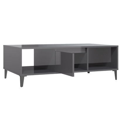 Salontafel 03,5X60X35 Cm Spaanplaat Hoogglans grijs