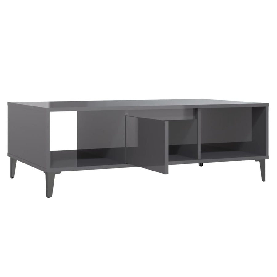 Salontafel 03,5X60X35 Cm Spaanplaat Hoogglans grijs