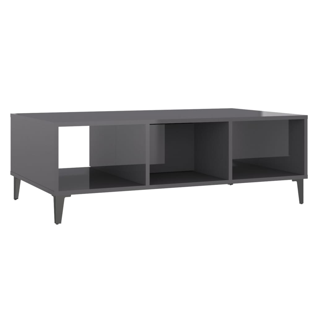 Salontafel 03,5X60X35 Cm Spaanplaat Hoogglans grijs