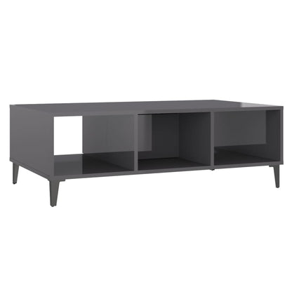 Salontafel 03,5X60X35 Cm Spaanplaat Hoogglans grijs