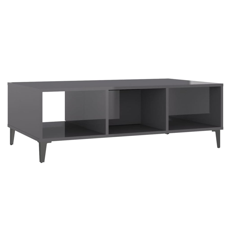 Salontafel 03,5X60X35 Cm Spaanplaat Hoogglans grijs