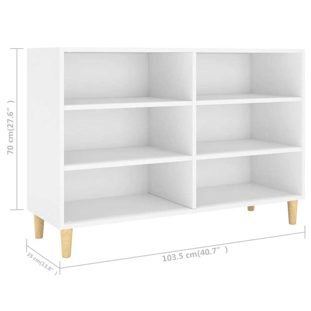 Dressoir 103,5X35X70 Cm Bewerkt Hout Wit