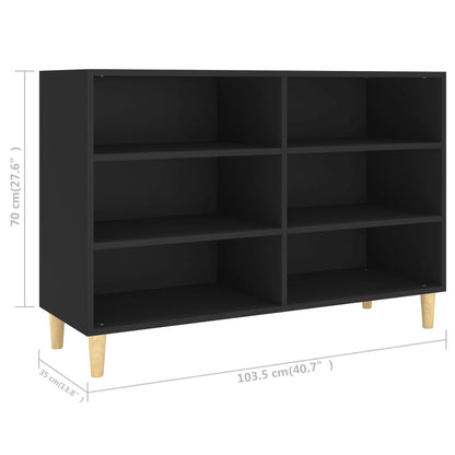 Dressoir 03,5X35X70 Cm Bewerkt Hout Zwart