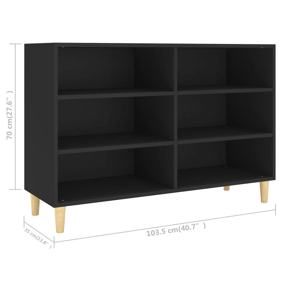 Dressoir 03,5X35X70 Cm Bewerkt Hout Zwart