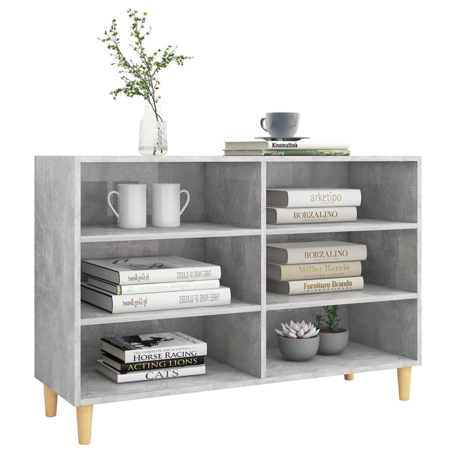 Dressoir 103,5X35X70 Cm Bewerkt Hout Betongrijs