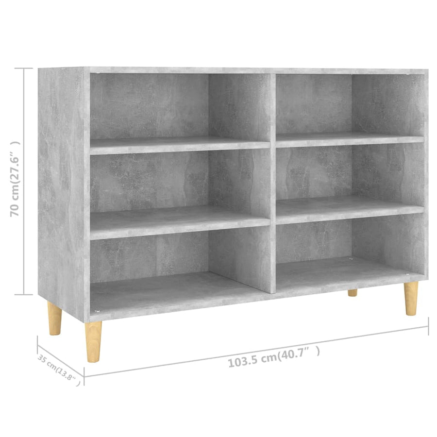 Dressoir 103,5X35X70 Cm Bewerkt Hout Betongrijs