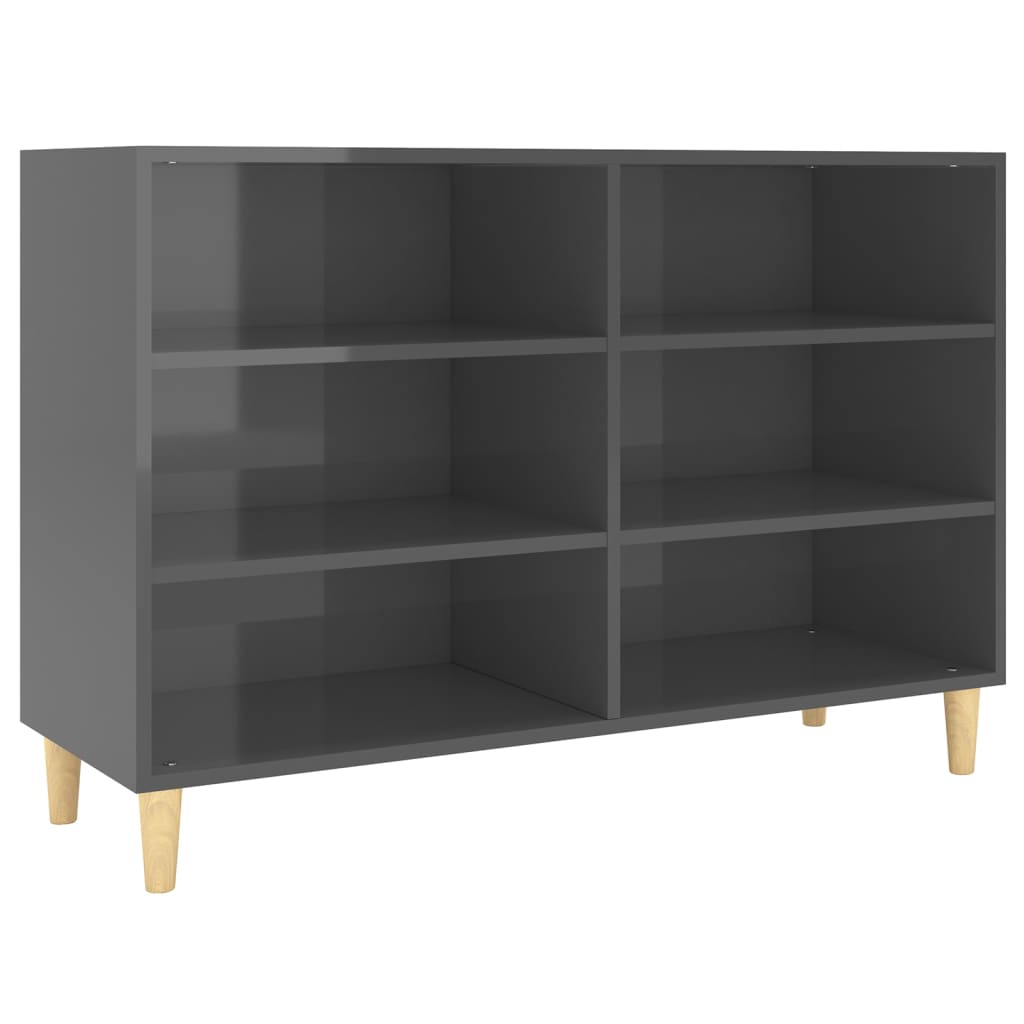 Dressoir 103,5X35X70 Cm Spaanplaat Hoogglans Grijs