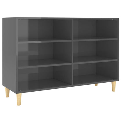 Dressoir 103,5X35X70 Cm Spaanplaat Hoogglans Grijs