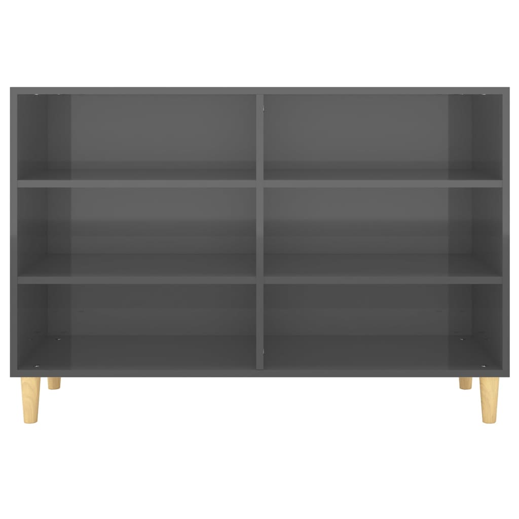 Dressoir 103,5X35X70 Cm Spaanplaat Hoogglans Grijs