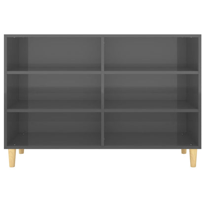 Dressoir 103,5X35X70 Cm Spaanplaat Hoogglans Grijs