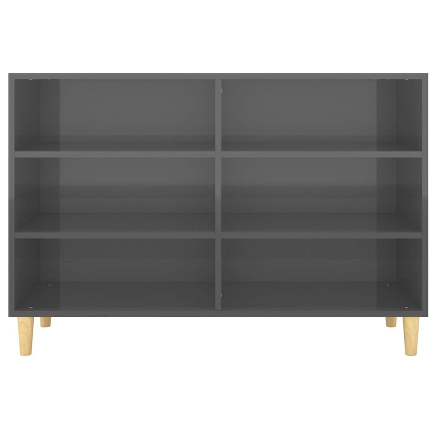Dressoir 103,5X35X70 Cm Spaanplaat Hoogglans Grijs