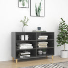 Sideboard 103.5x35x70 cm engineered wood high gloss grey