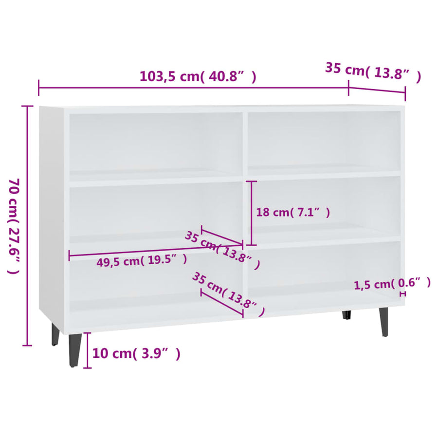 Dressoir 03,5X35X70 Cm Spaanplaat Wit