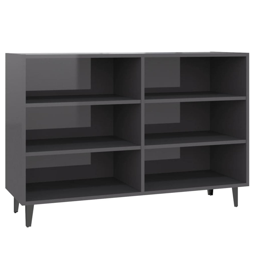 Dressoir 103,5x35x70 cm spaanplaat hoogglans grijs Hoogglans grijs