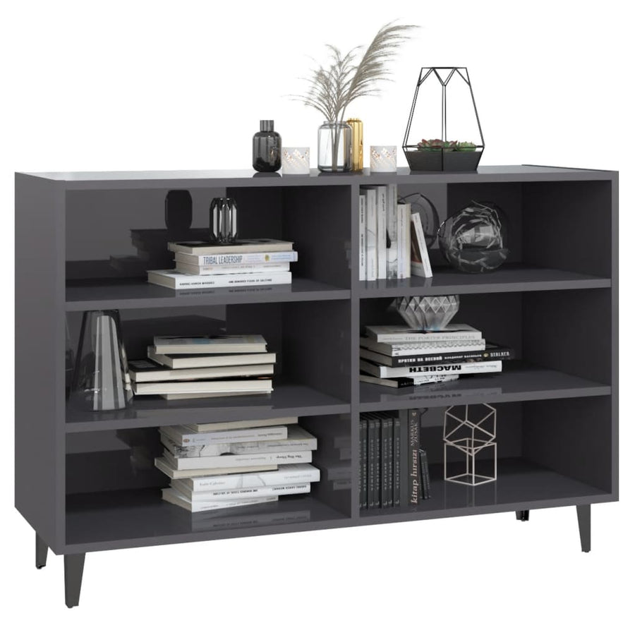 Dressoir 103,5x35x70 cm spaanplaat hoogglans grijs Hoogglans grijs
