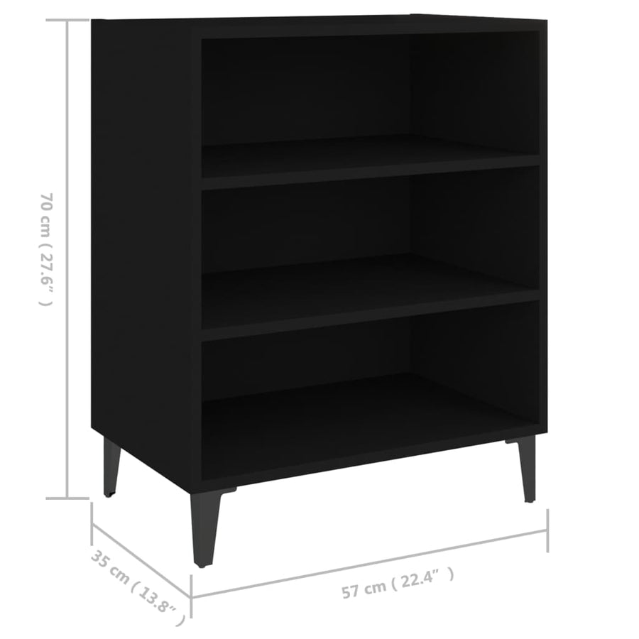 Dressoir 57X35X70 Cm Spaanplaat Zwart 1