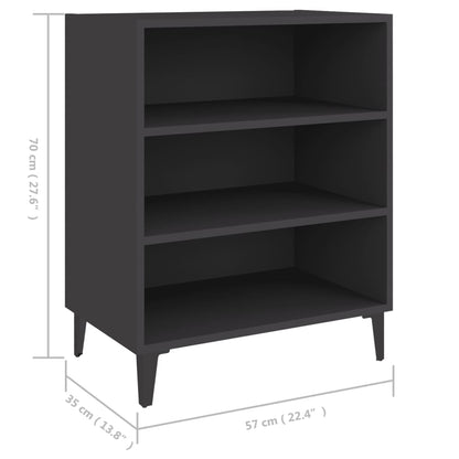 Dressoir 57x35x70 cm bewerkt hout grijs