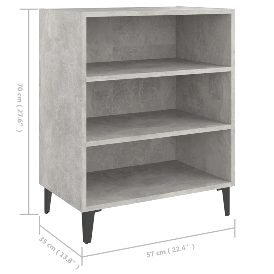 Dressoir 57X35X70 Cm Spaanplaat Betongrijs