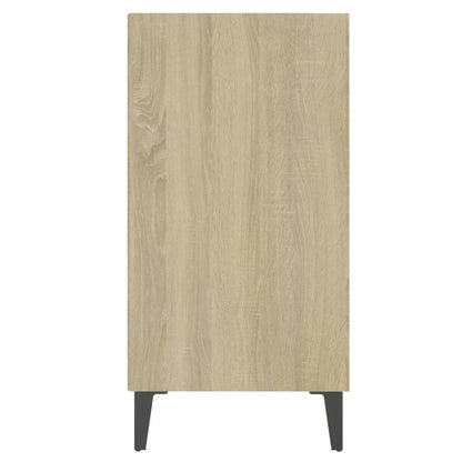 Dressoir 57x35x70 cm bewerkt hout wit en sonoma eikenkleurig