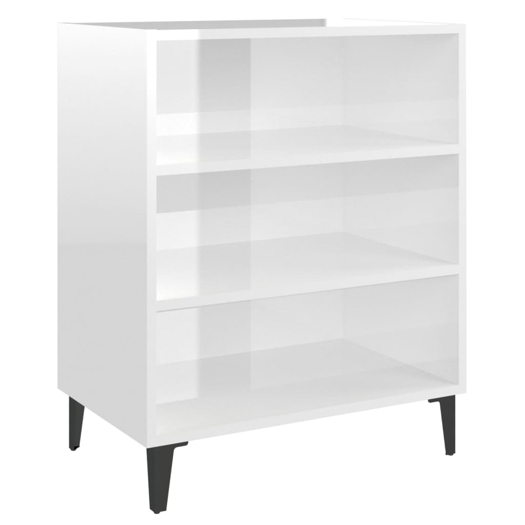 Dressoir 57x35x70 cm bewerkt hout hoogglans wit