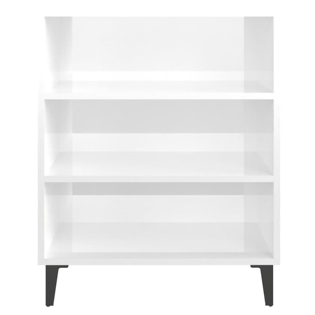 Dressoir 57x35x70 cm bewerkt hout hoogglans wit